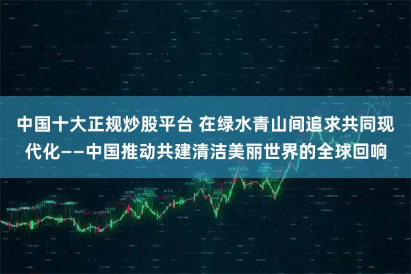 中国十大正规炒股平台 在绿水青山间追求共同现代化——中国推动共建清洁美丽世界的全球回响